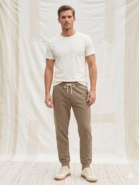 Weatherproof Vintage Taupe Drawstring Joggers with Cream Waist Cord